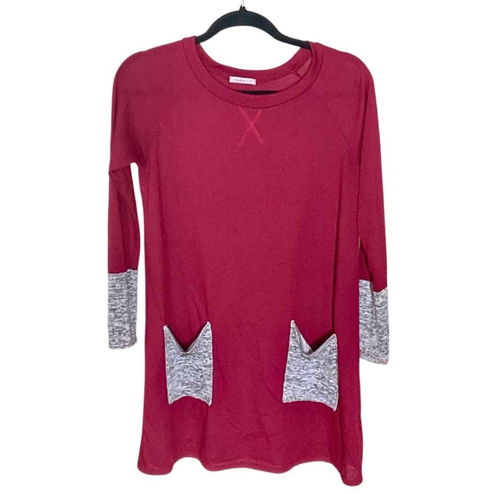 Lollipop Star Maroon Sweater Dress